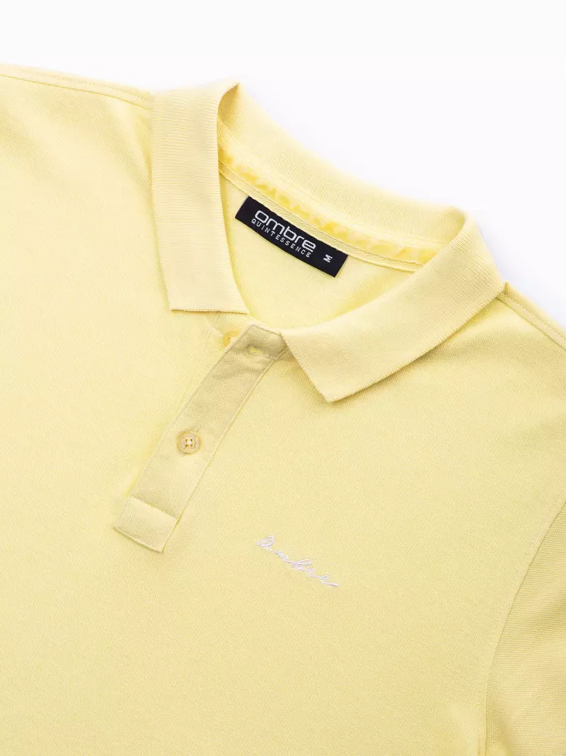 Pique knit polo shirt – yellow V4 S1746