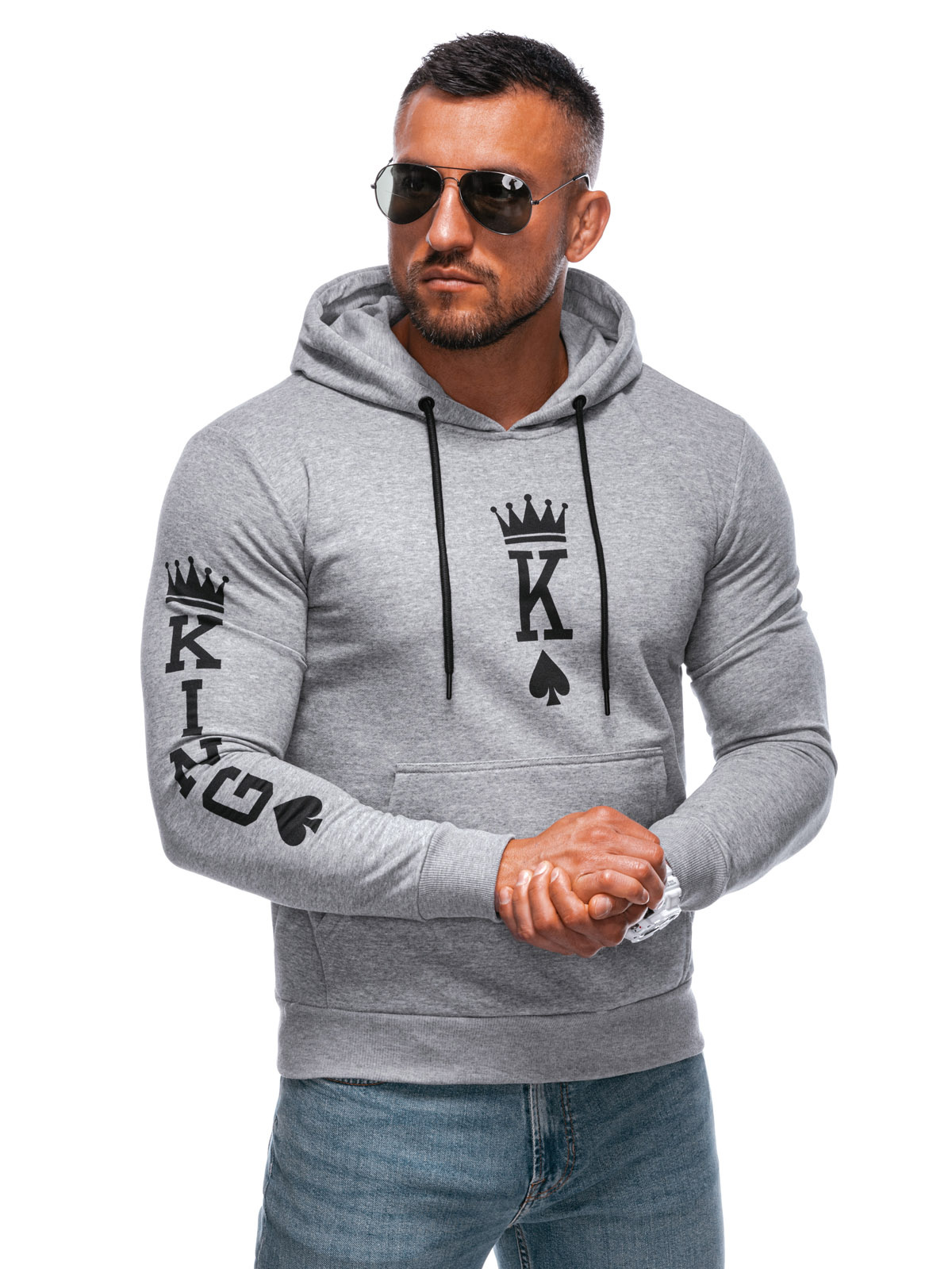 Men’s zip-up sweatshirt B1679 – grey