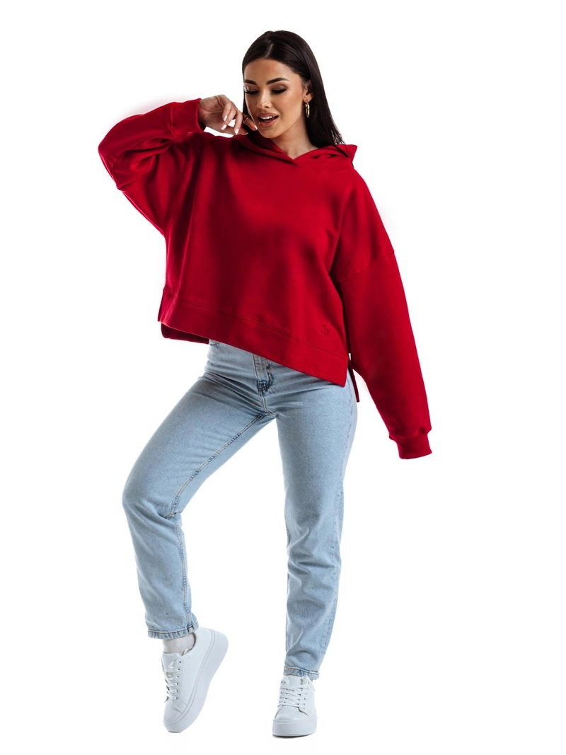 Women’s hooded sweatshirt TLR044 – red