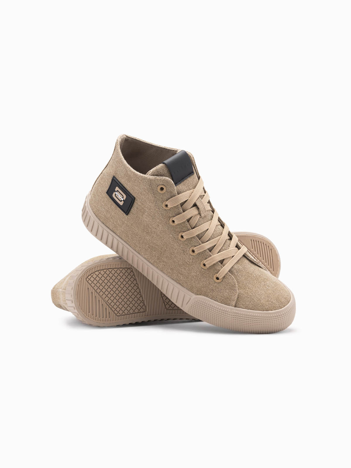 Men’s canvas high top sneakers shoes – light brown V3 OM-FOTH-0186