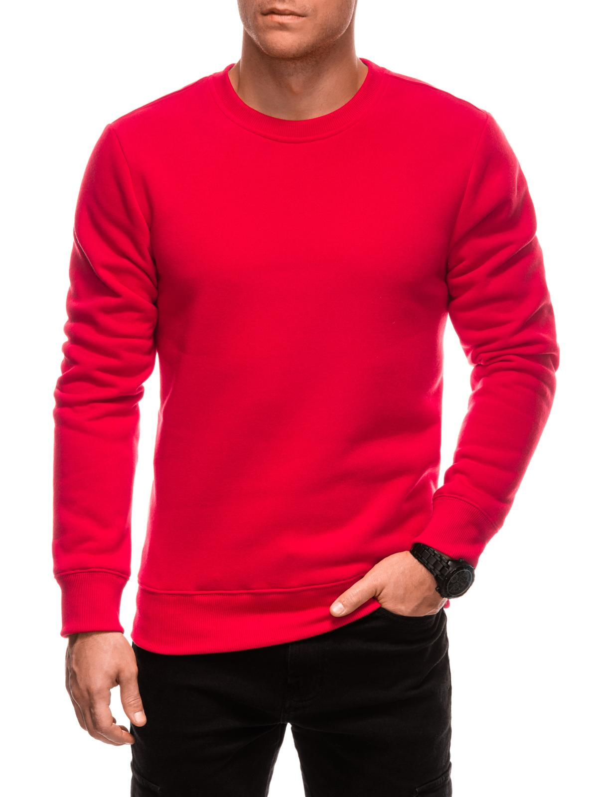 BASIC men’s uniform round neck sweatshirt – red V4 EM-SSBN-0100