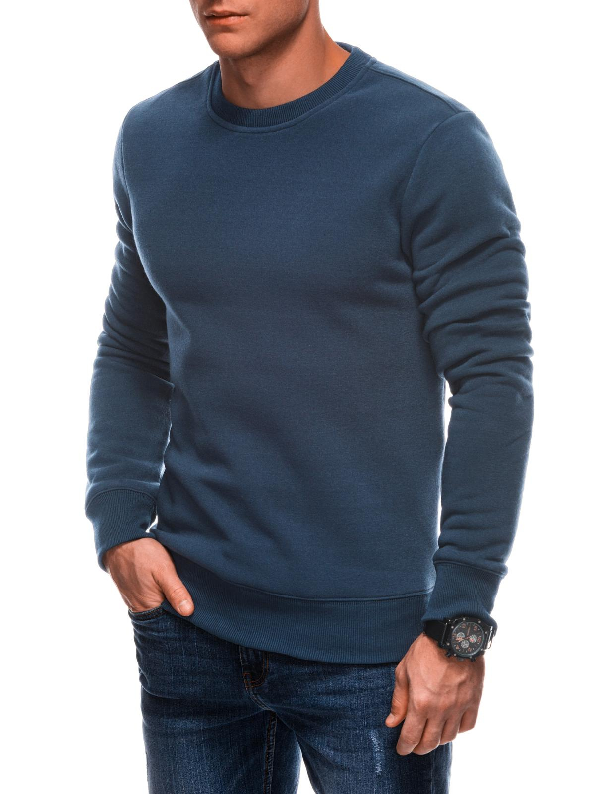 Men’s uniform BASIC round neck sweatshirt – navy blue V5 EM-SSBN-0100