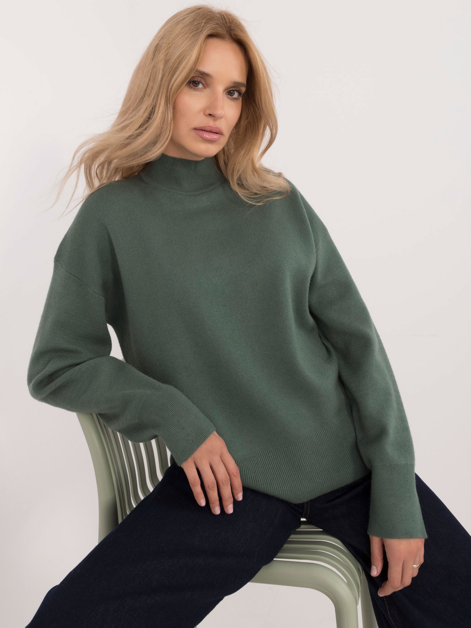 Sweter-D93111AD90910A2-ciemny zielony