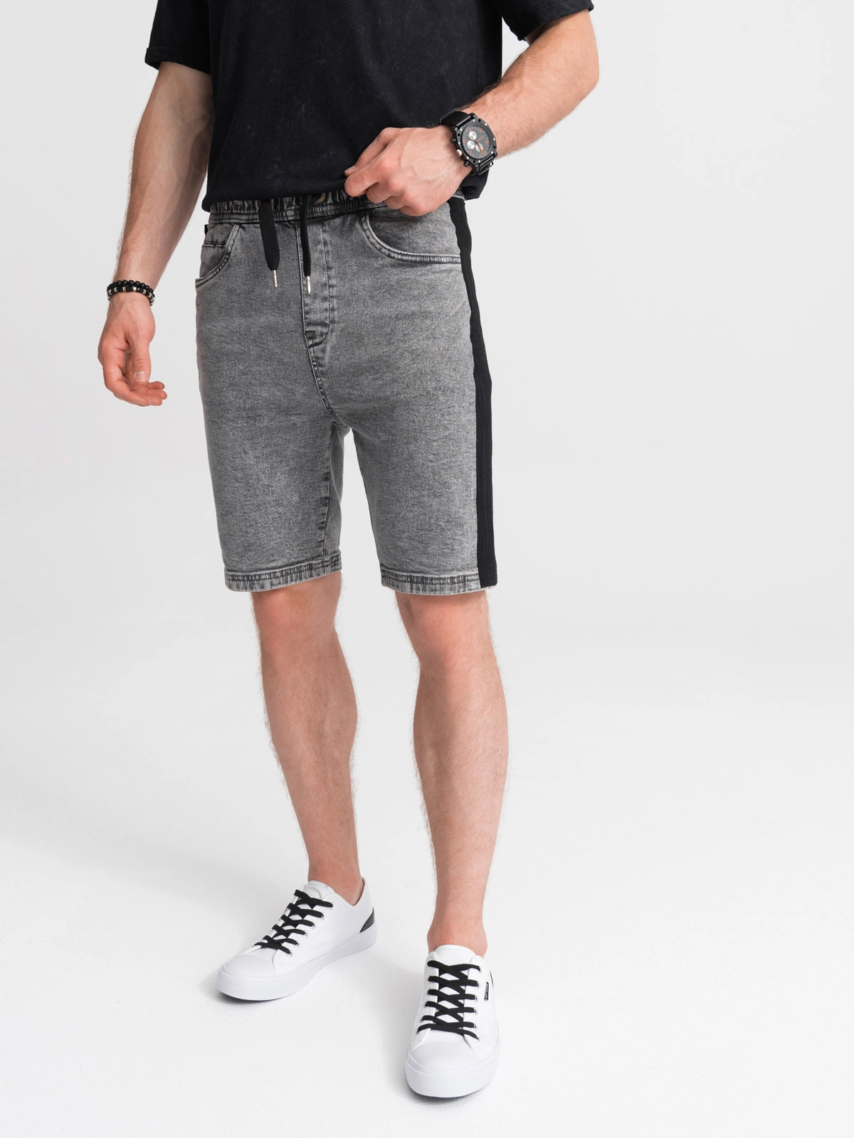 Men’s denim shorts – grey W363