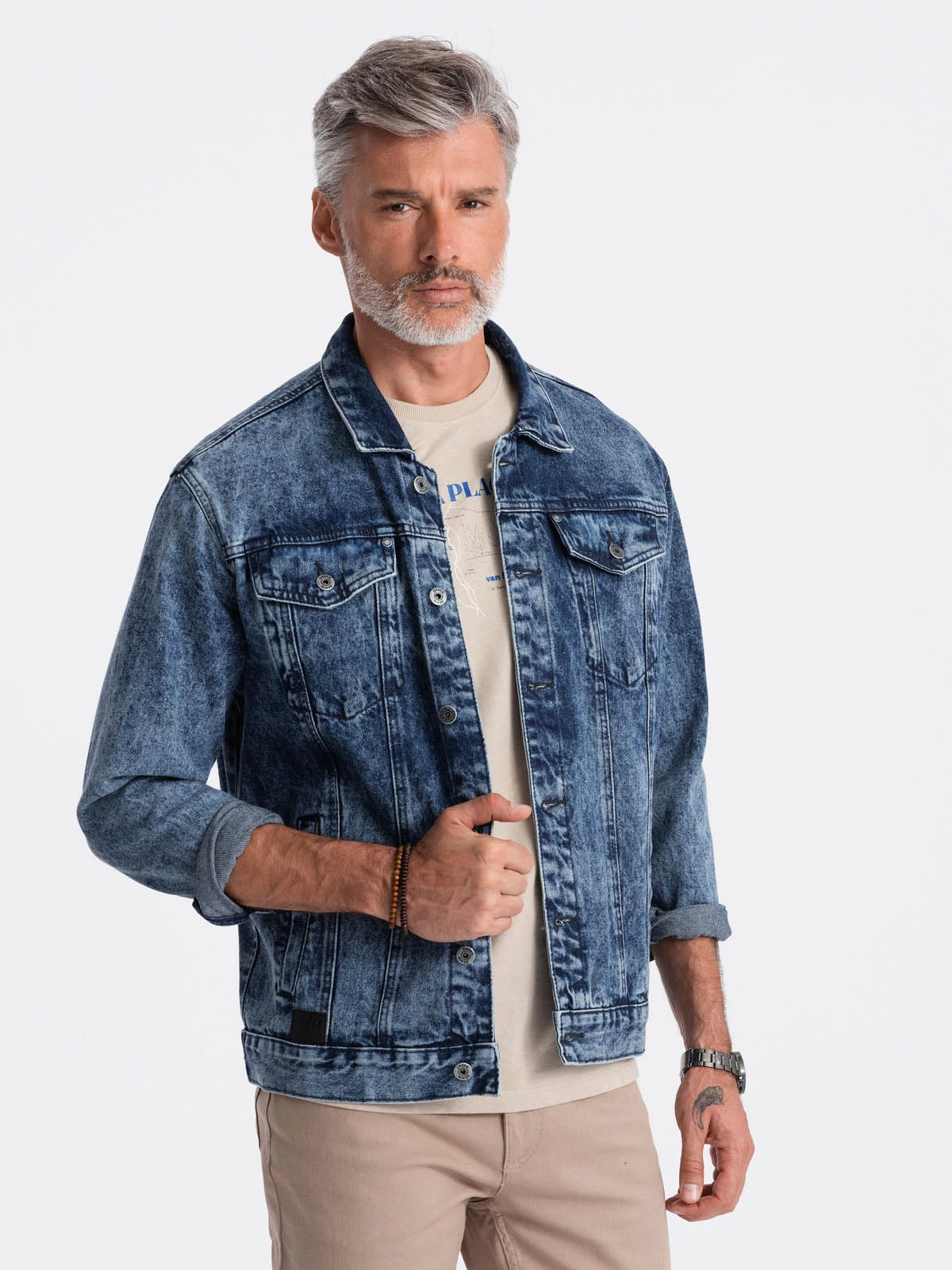 Men’s denim katana jacket – denim V4 OM-JADJ-0123