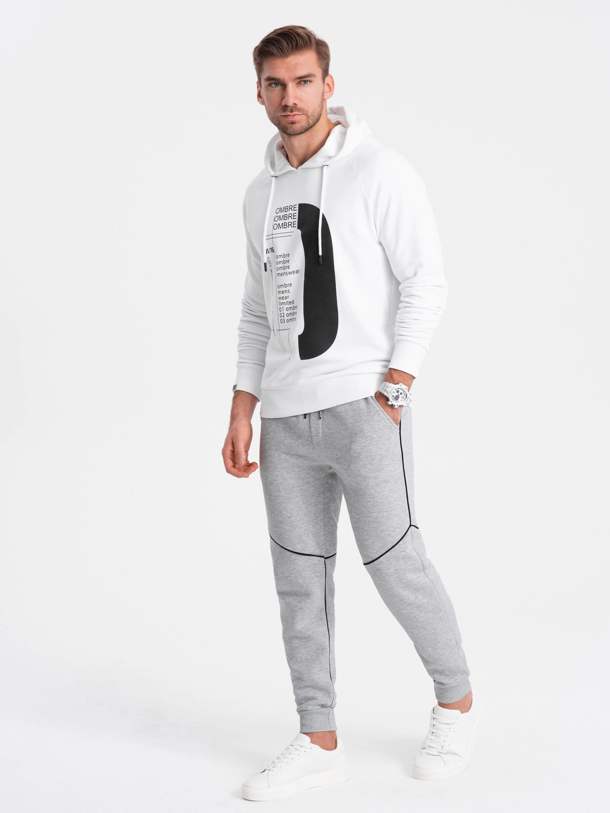 Men’s sweatpants – grey melange V5 OM-PASK-22FW-001