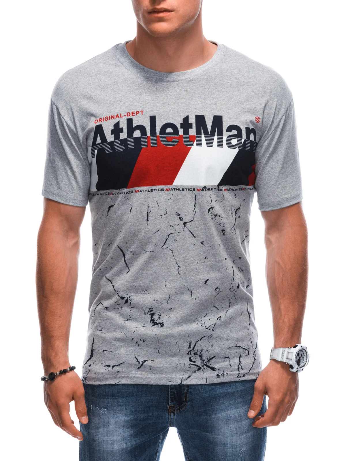 Men’s printed t-shirt S1887 – grey