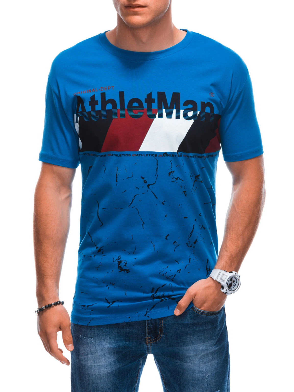 Men’s printed t-shirt S1887 – blue