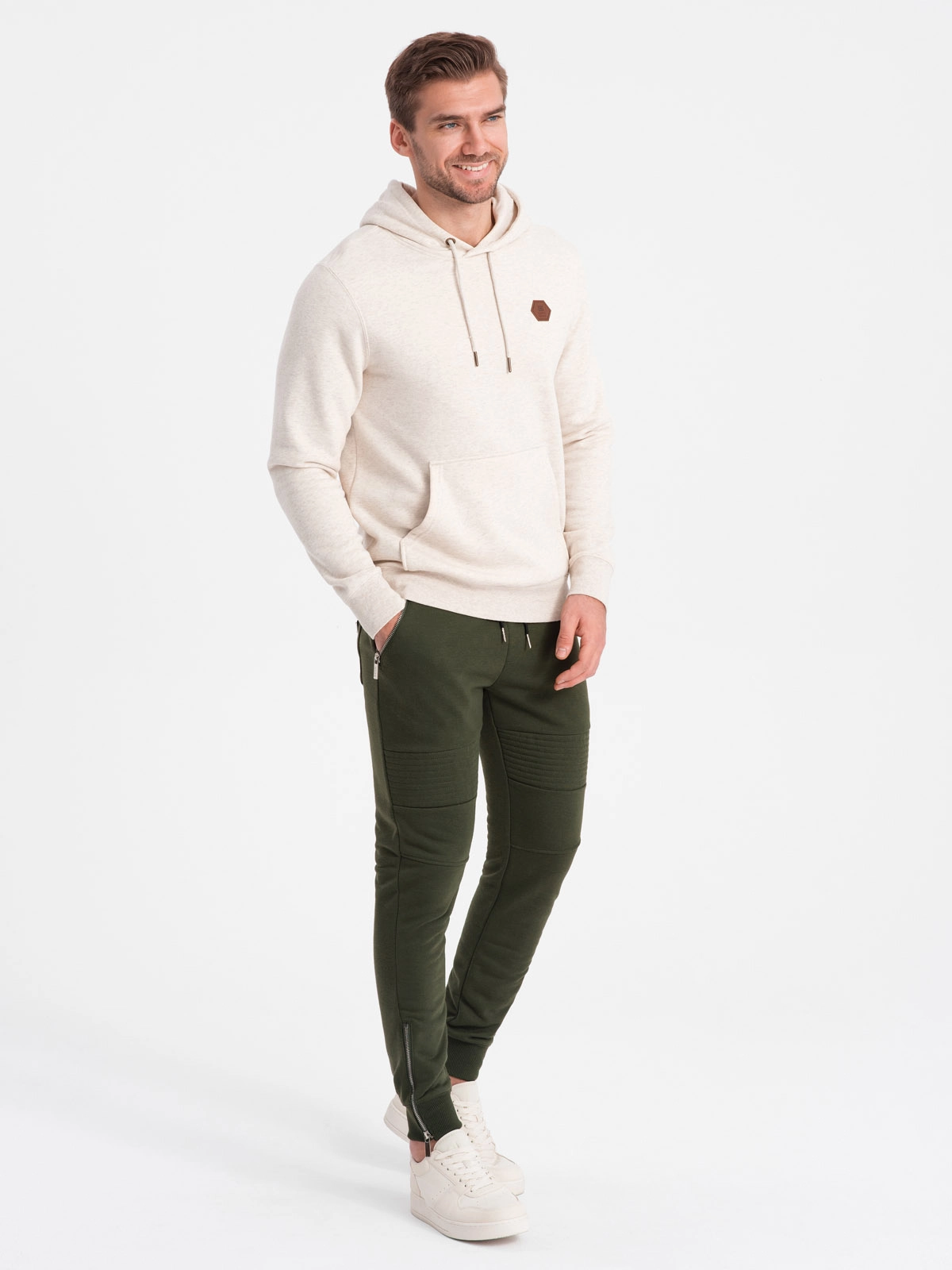 Men’s jogger sweatpants – olive V1 OM-PASK-22FW-004