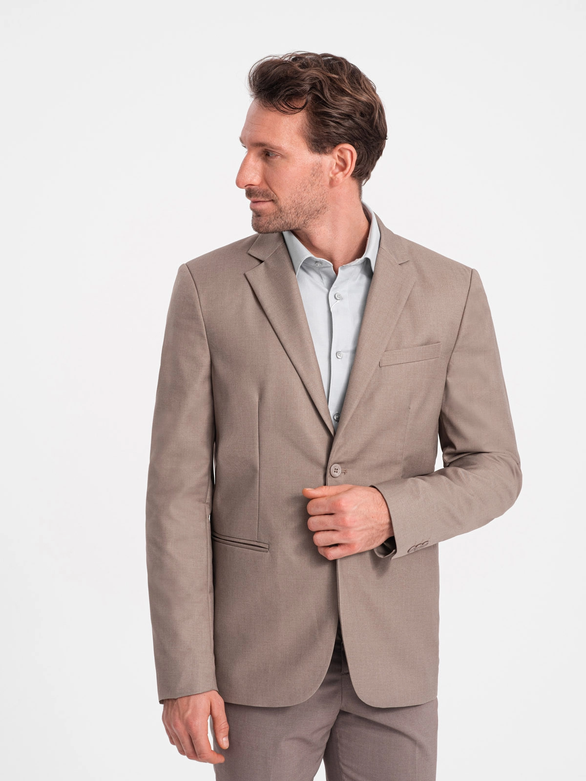 Men’s classic blazer with pillowcase pocket – beige V3 OM-BLZB-0115