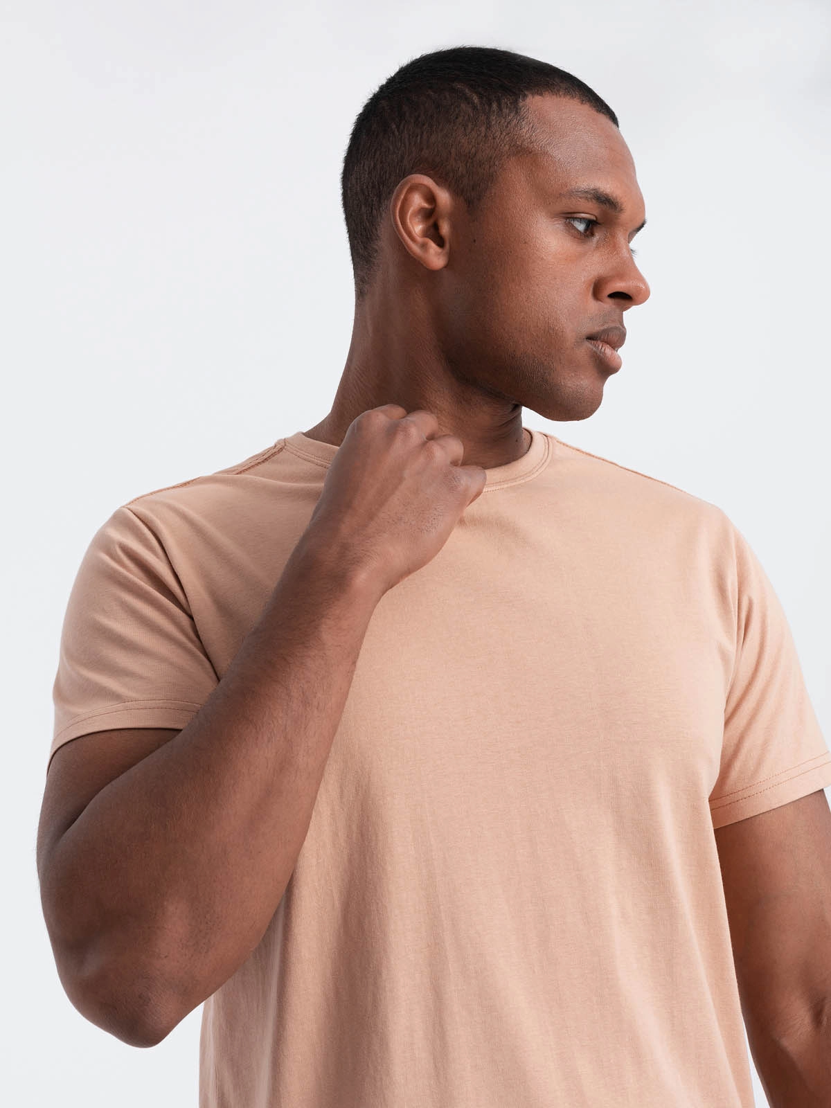 Classic BASIC men’s cotton T-shirt – flesh-colored V9 OM-TSBS-0146