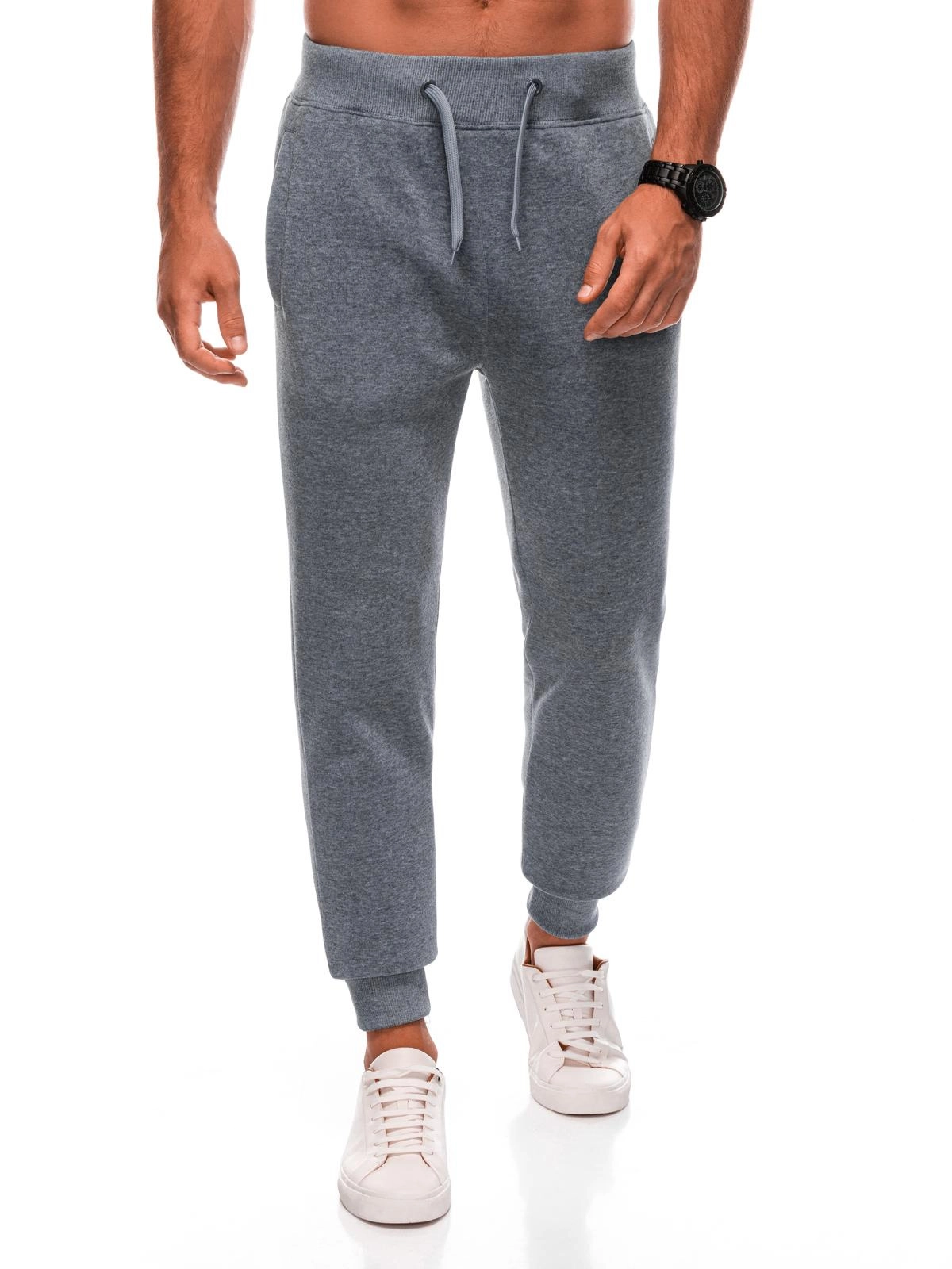 Men’s BASIC uniform sweatpants joggers – grey melange V8 EM-PABS-0108