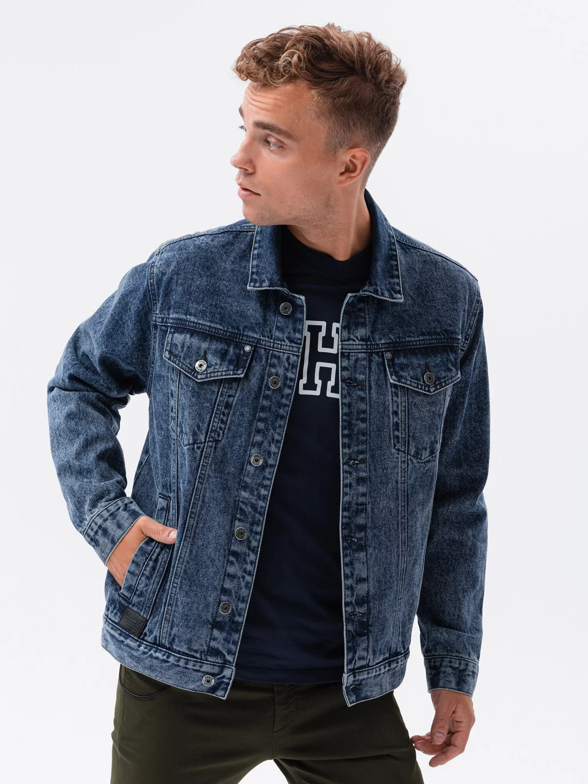 Men’s denim jacket katana – dark denim OM-JADJ-0123