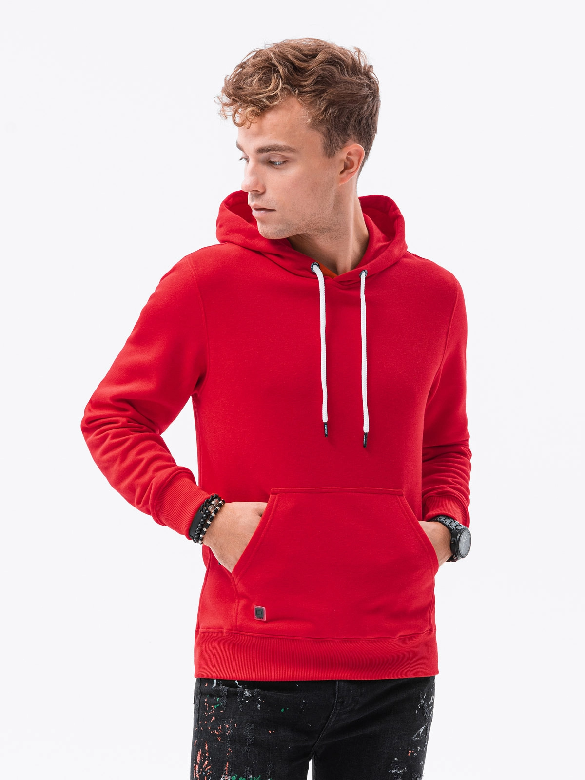 Men’s hooded sweatshirt – red V5 OM-SSBN-0120