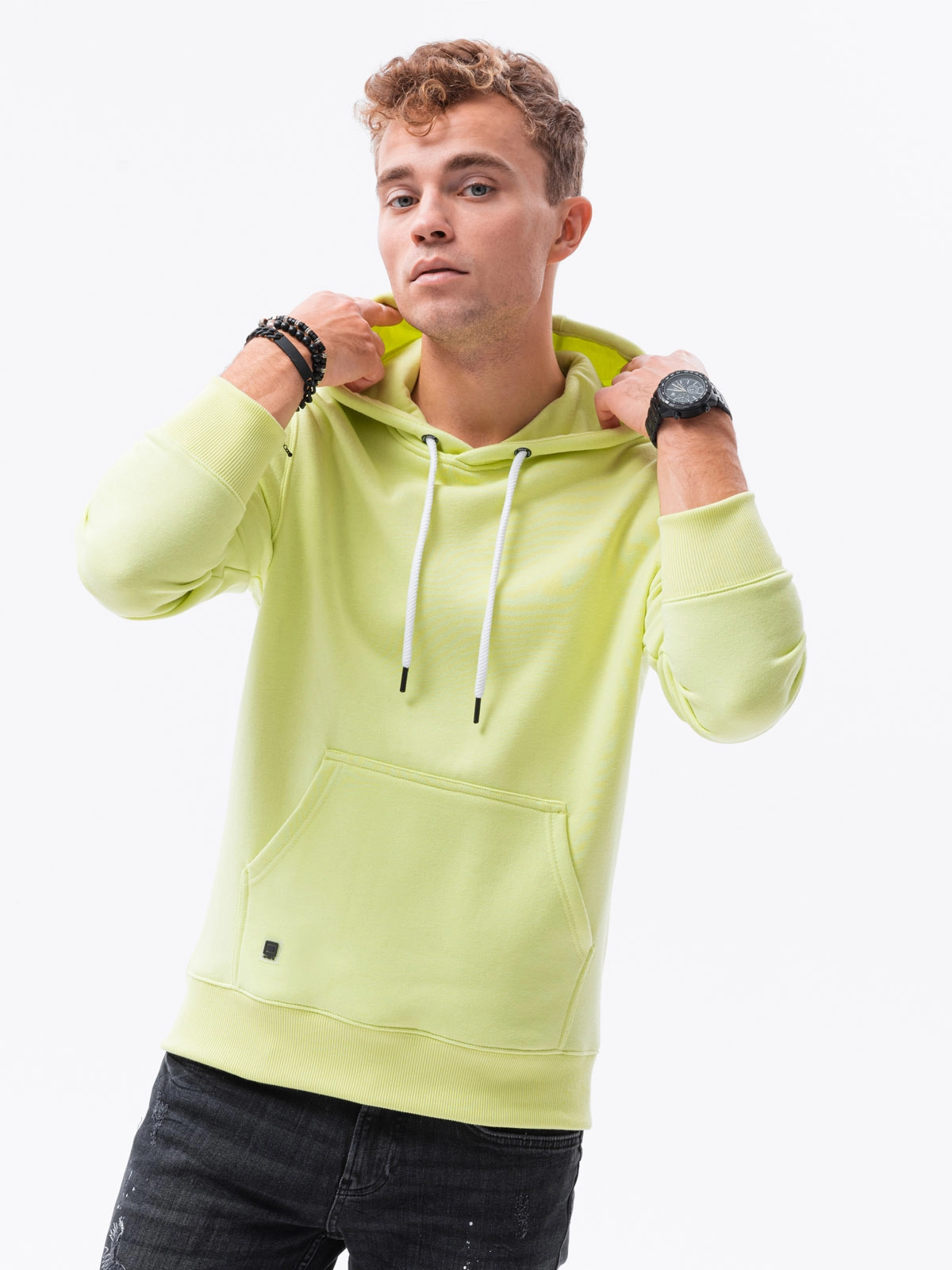 Men’s hooded sweatshirt – lime OM-SSBN-0120