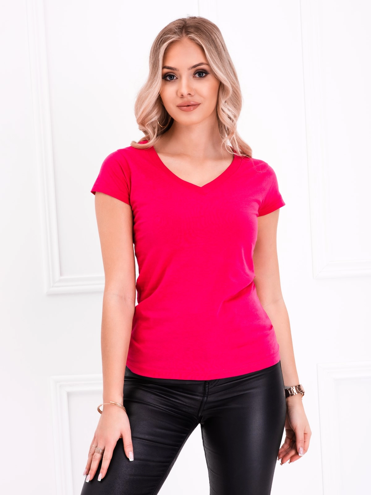 Women’s plain t-shirt SLR002 – pink