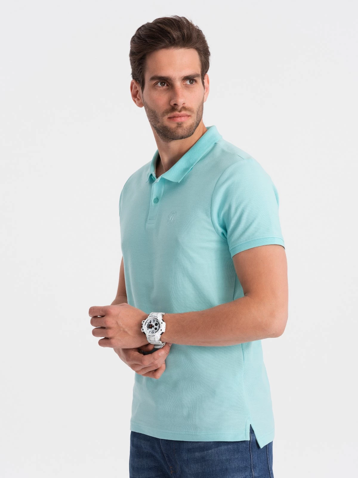 Men’s pique knit polo shirt – mint V18 S1374