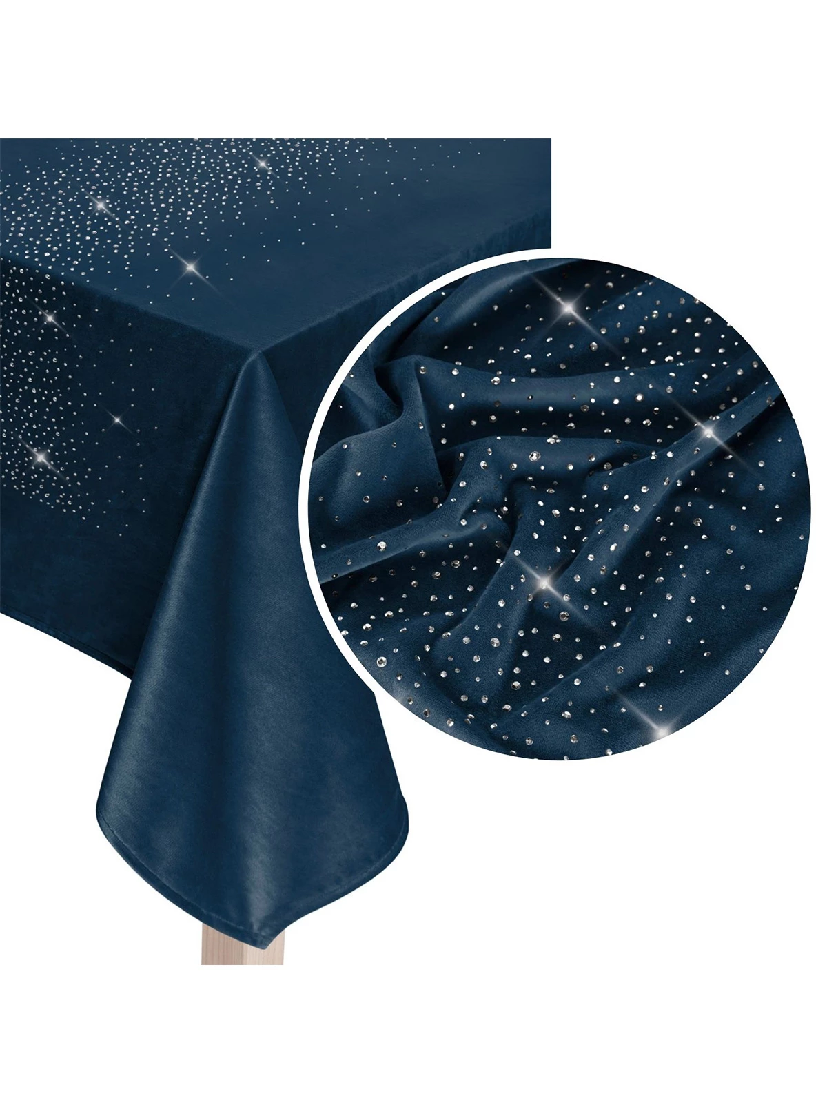 Velor tablecloth Shiny A558 – navy