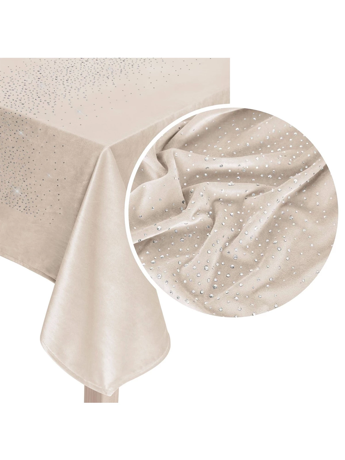 Velor tablecloth Shiny A558 – beige