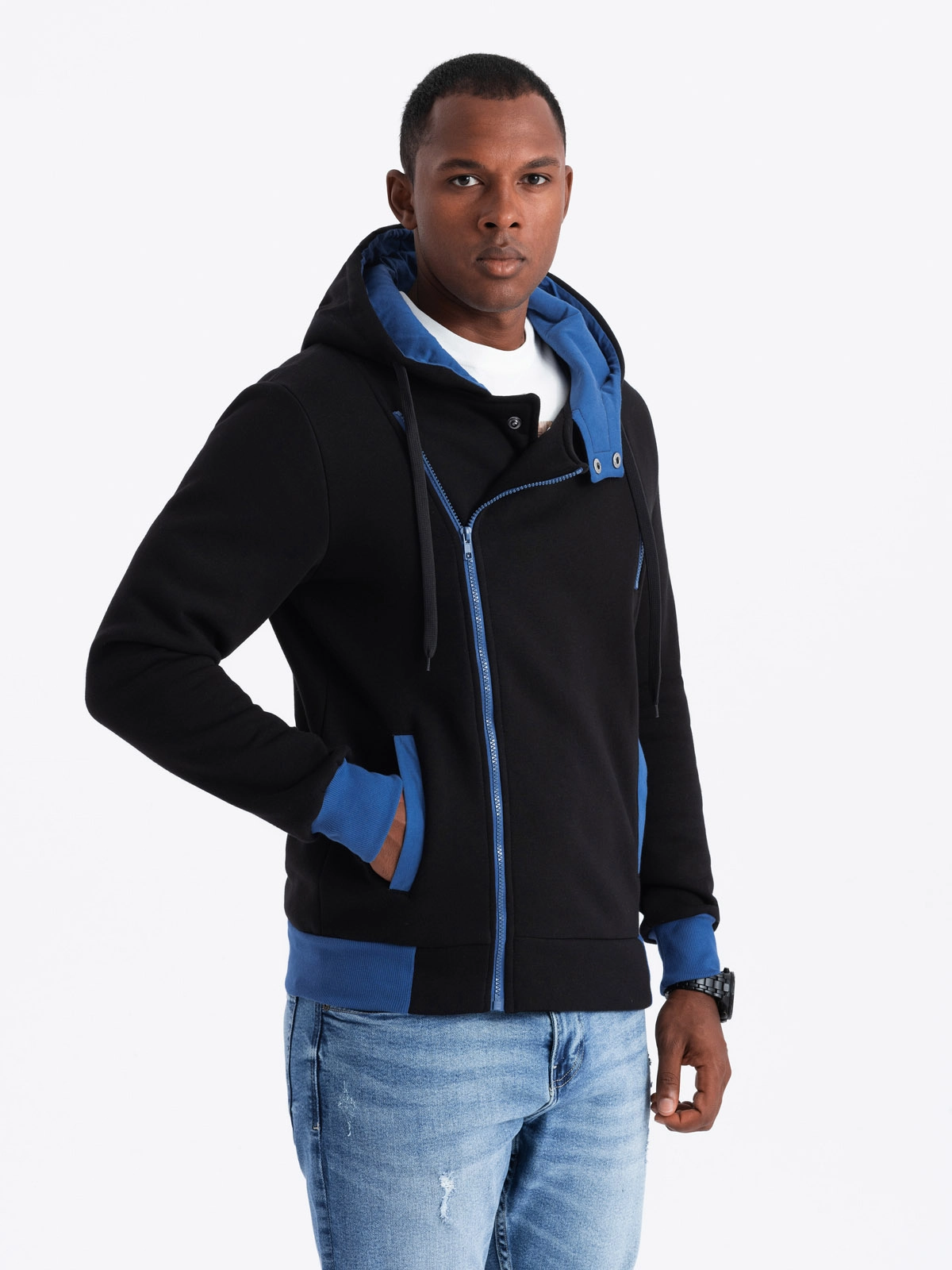 Men’s zip-up hoodie – black B297