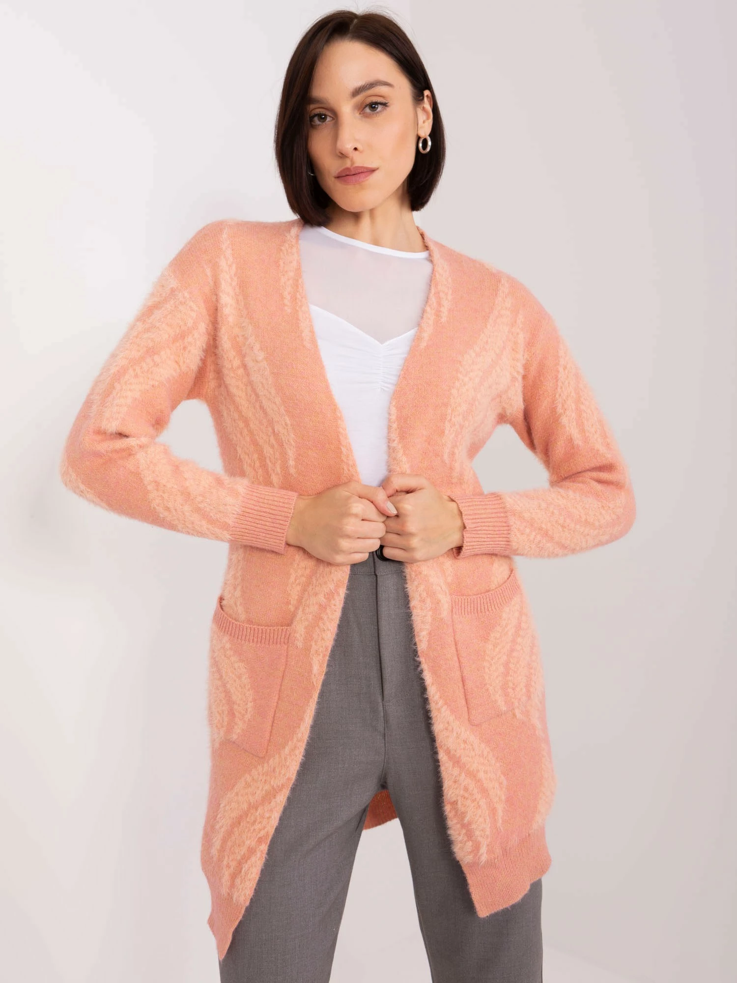 Sweter-AT-SW-234501.00P-ciemny różowy