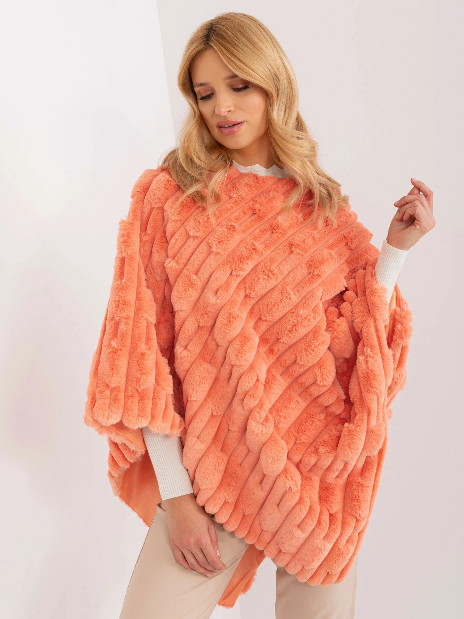 Poncho-AT-PN-2347.16-pomarańczowy