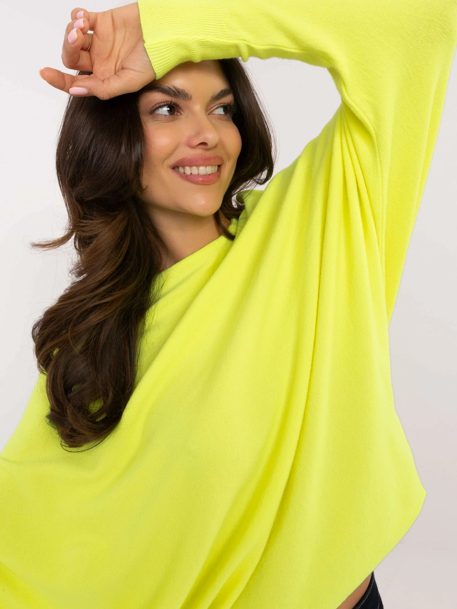 Sweter-DHJ-SW-8862.91-fluo żółty